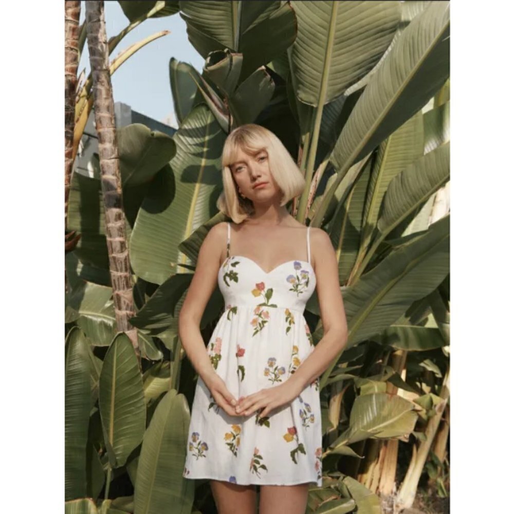 💕REFORMATION💕 Martin Linen Dress ~ Botanical 10 NWT - Picture 7 of 15